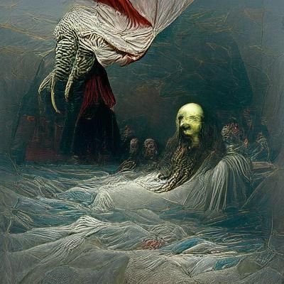 Deceit and Lies in Wood Engraving Style