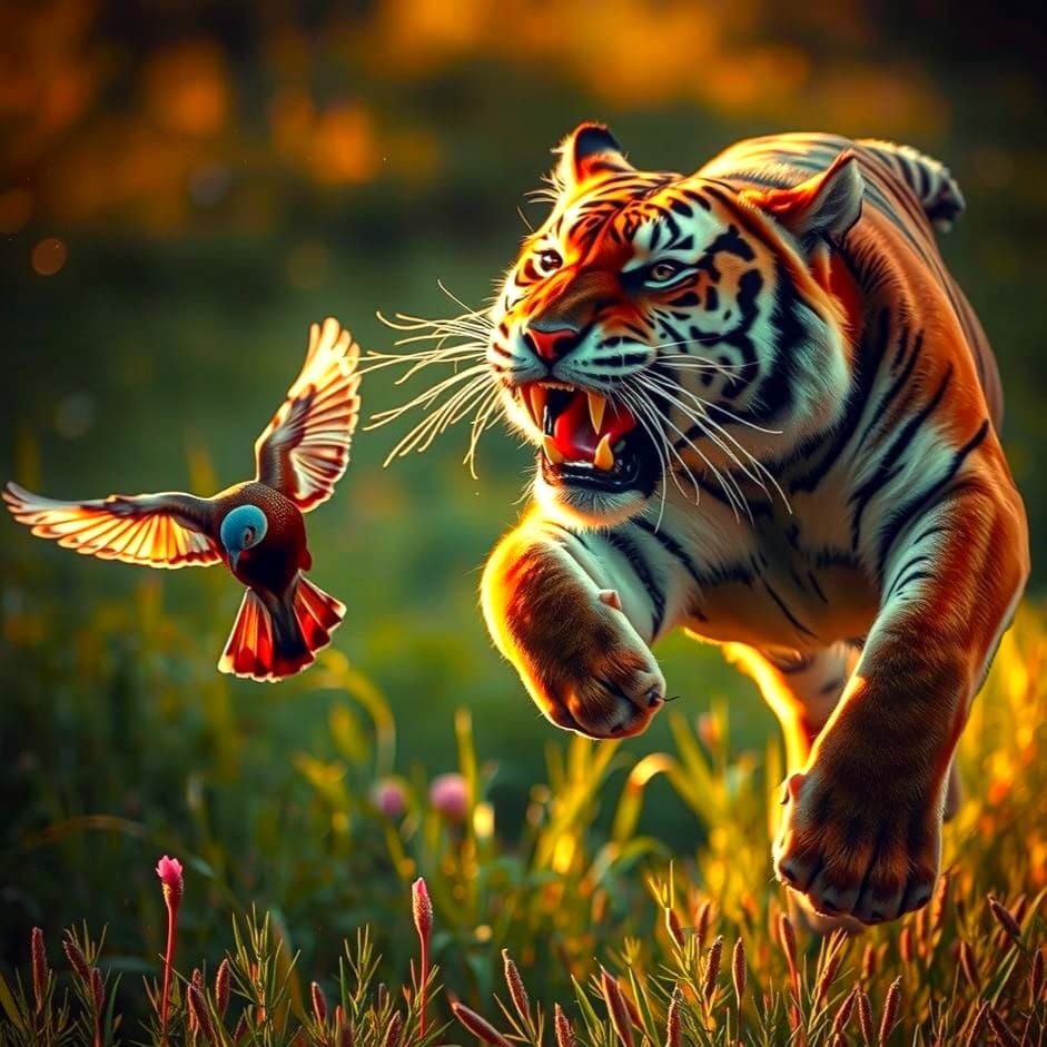 Bengal Tiger in Midday Chase