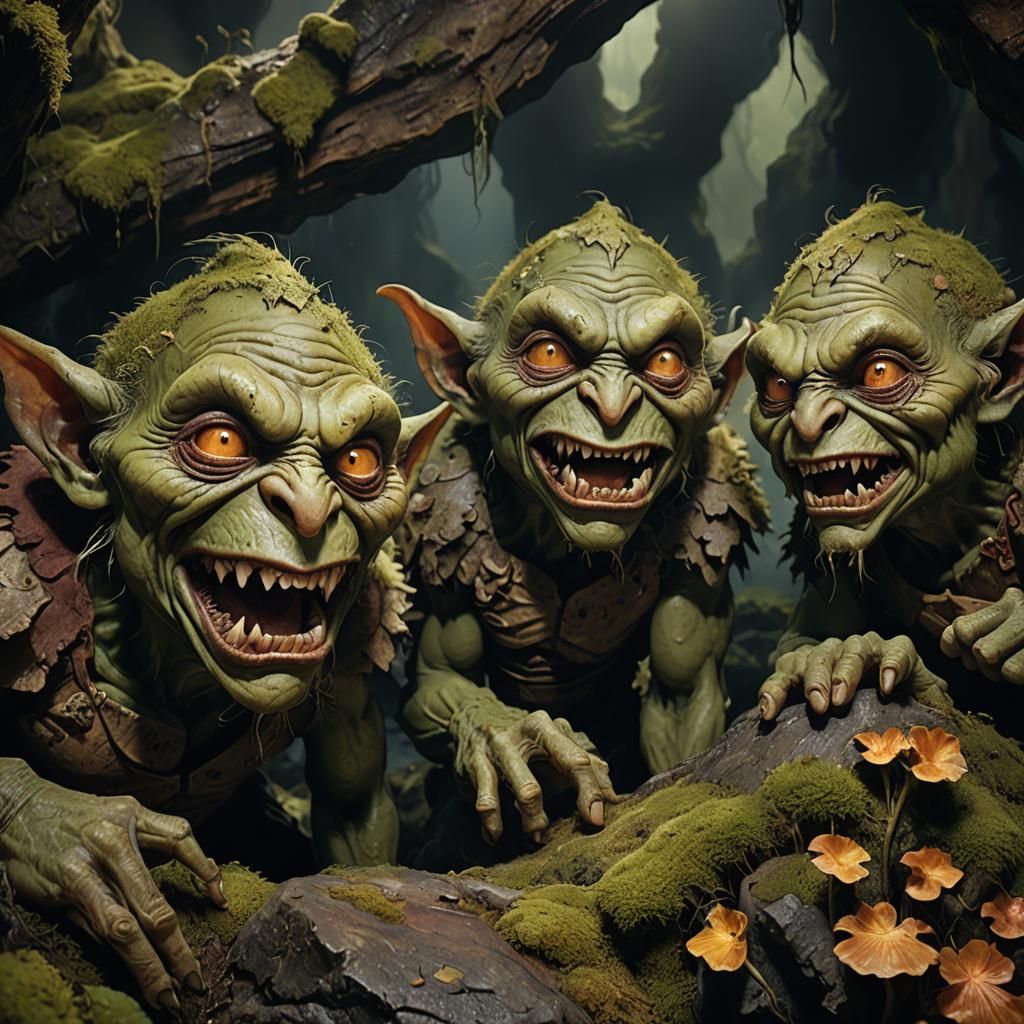 Grotesque Goblins in a Dark Cavern