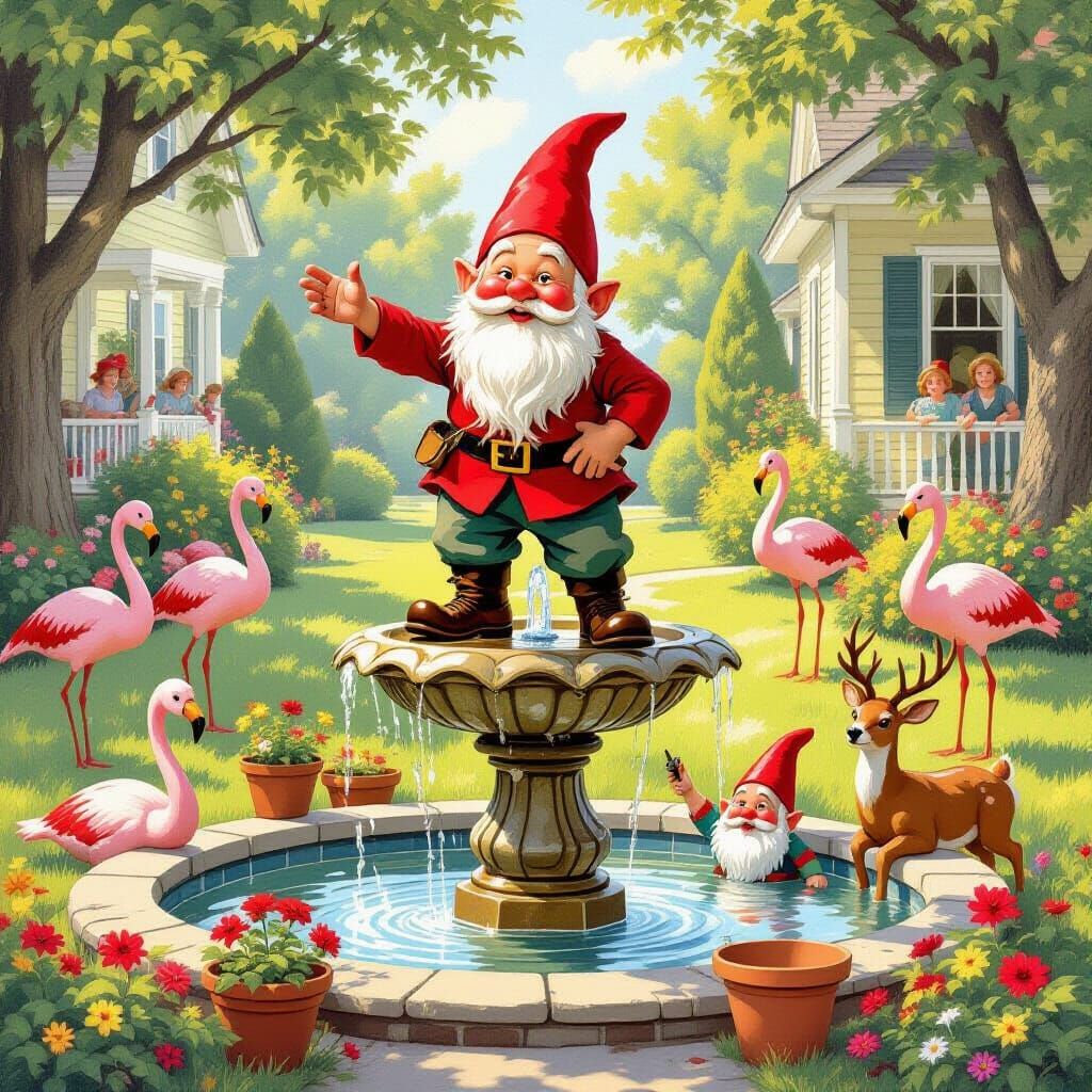 Gnome Leads Lawn Ornament Uprising in American Illustration ...