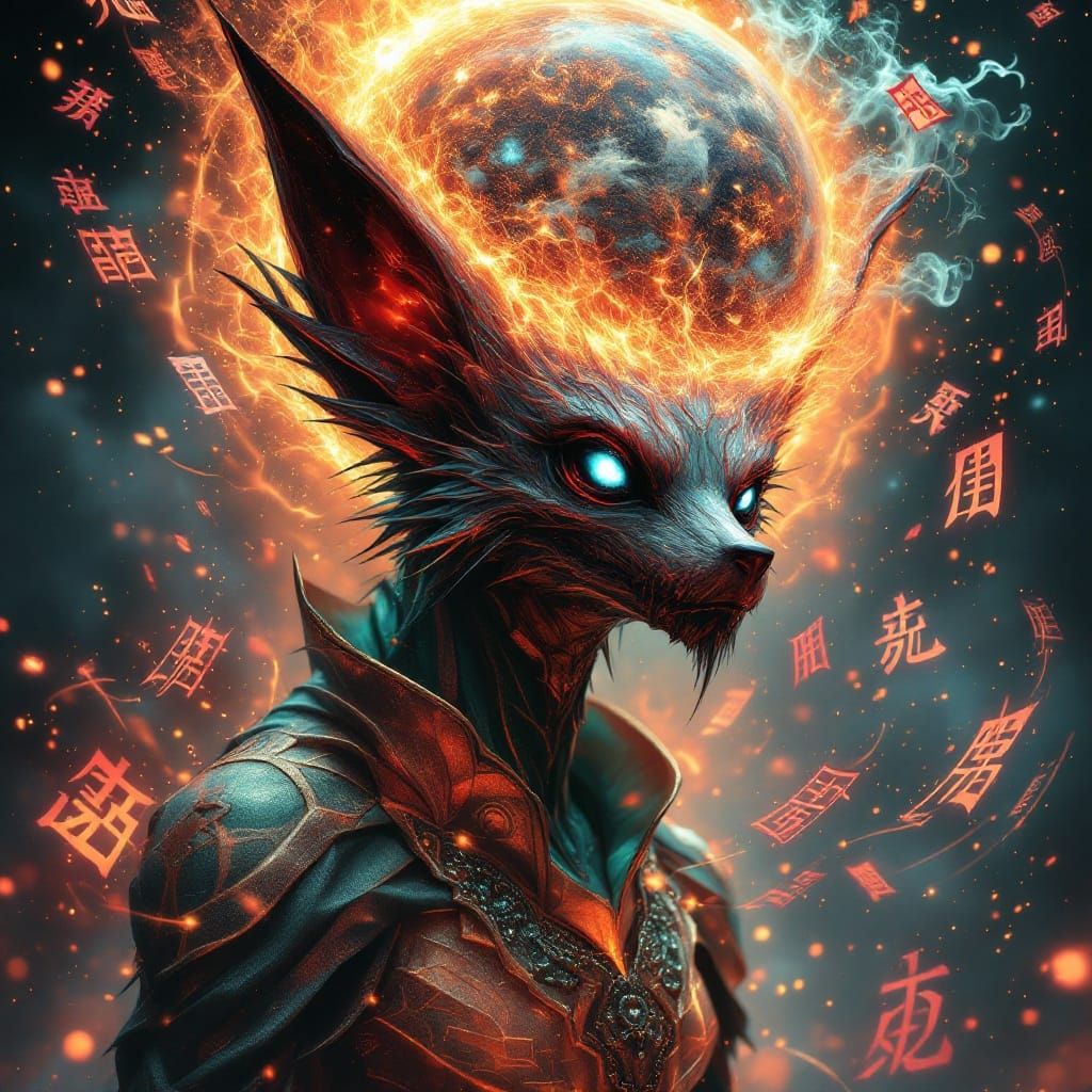 Ethereal Celestial Warlock Ascends in Glowing Luminous Metal...