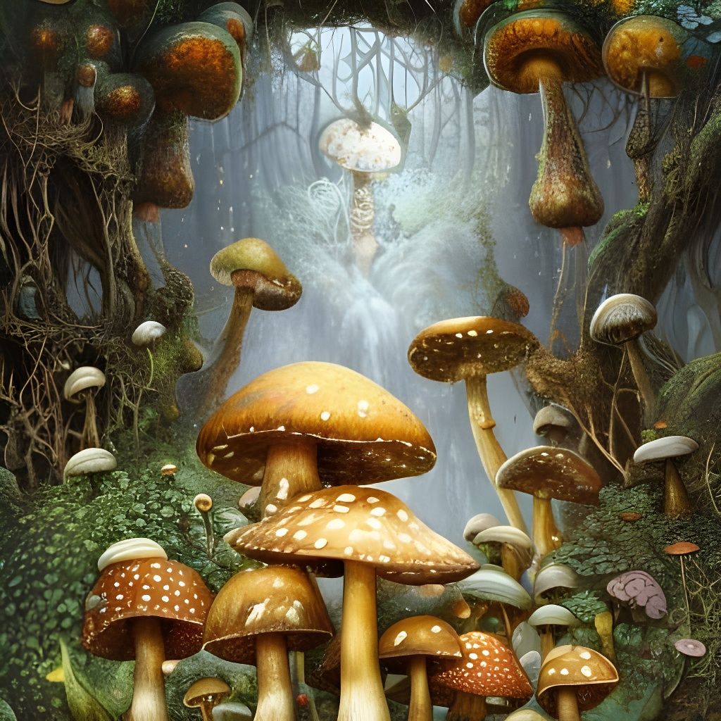 Creepy Cute Mushroom Monsters in Flowery Metropolis