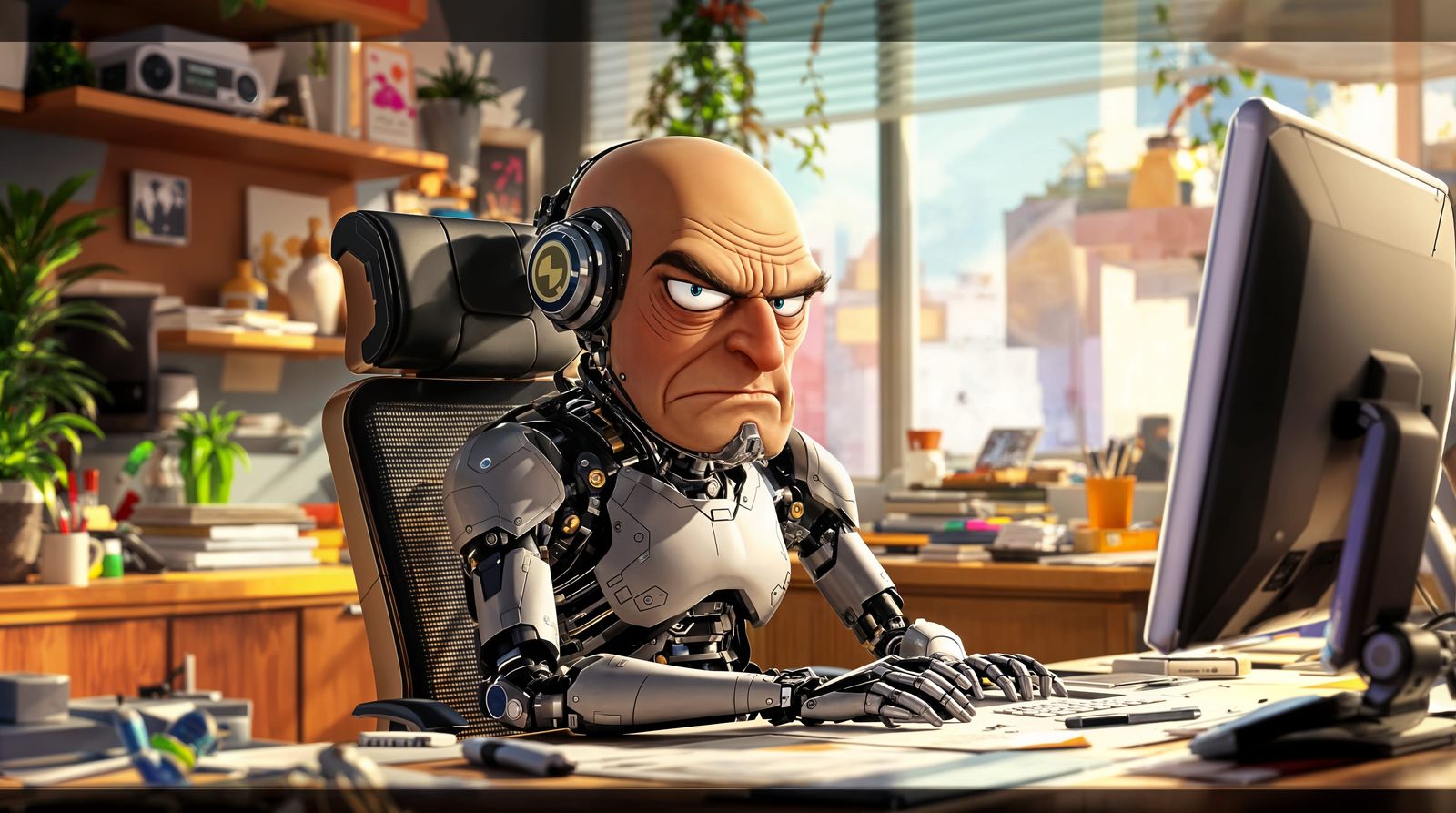 Cybored in Futuristic Cartoon Style