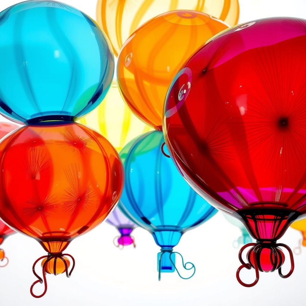 Colorful Glass Balloons in Chihuly Style