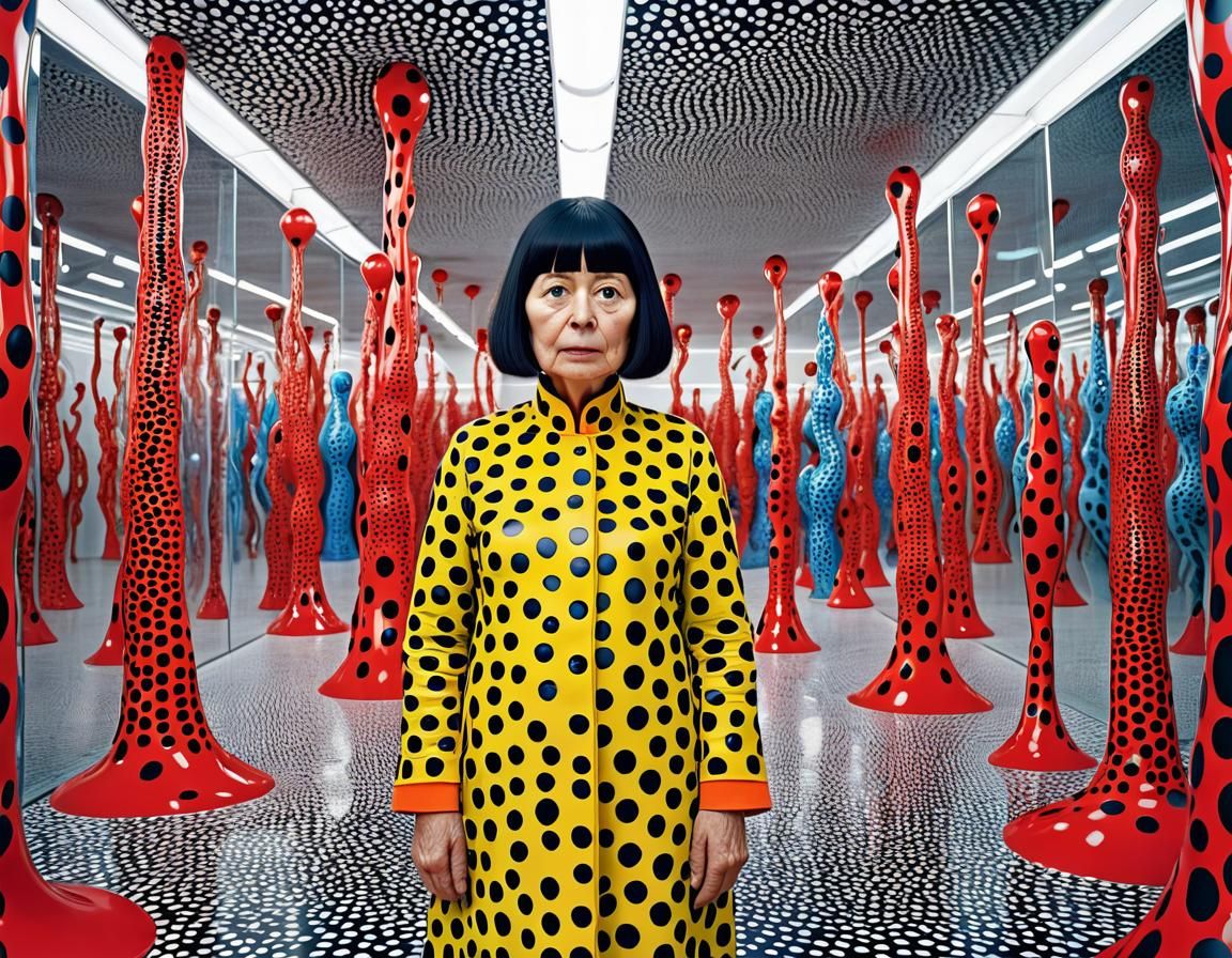 Abstract Polka Dot Art in Kusama Style