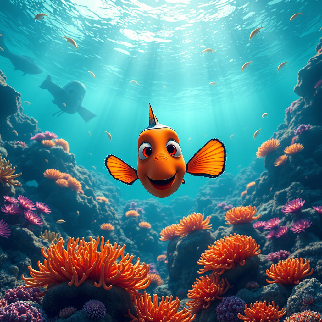 Finding Nemo Poster in Vibrant Concept Art Style