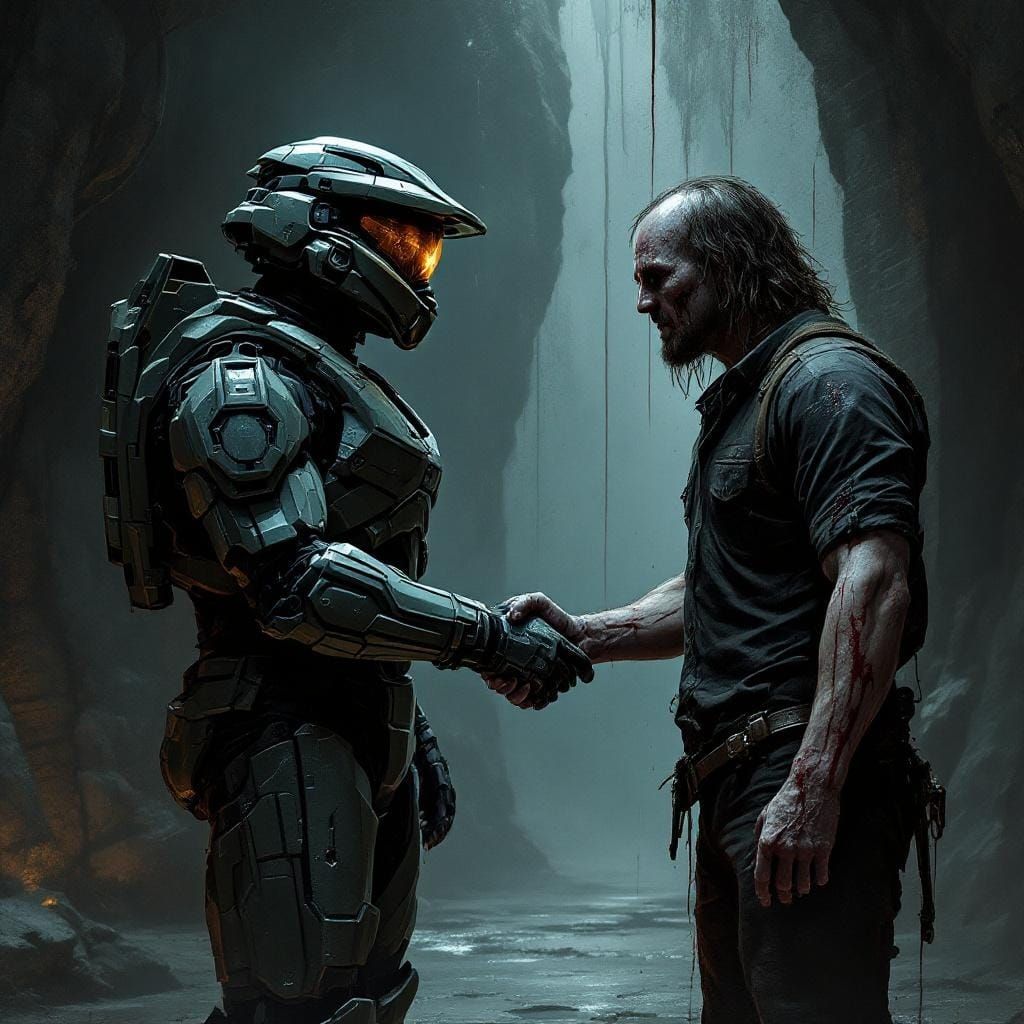 Master Chief and Ash Williams: A Dark Fantasy Handshake