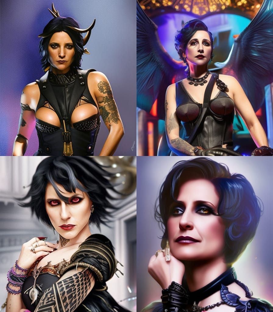 Elaine Benes as a goth punk she-demon