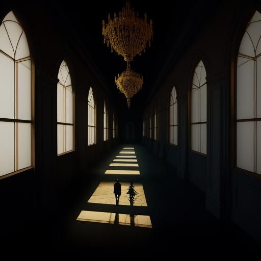 Androgynous Boy in a Surrealist Mansion