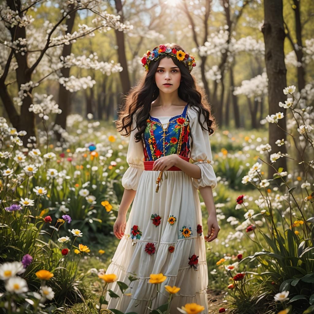 Snow White as Hippie Flower Child