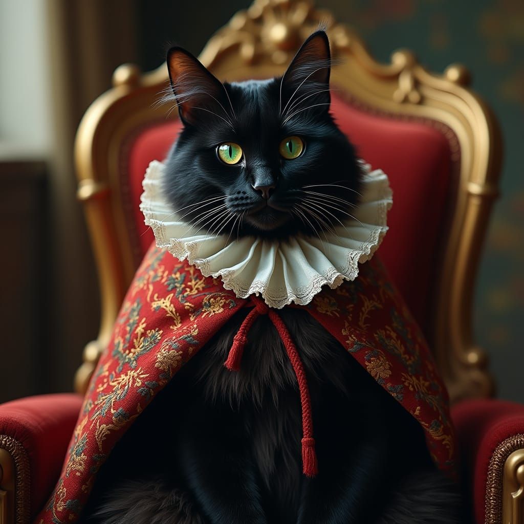 Regal Feline in Opulent Palace Attire
