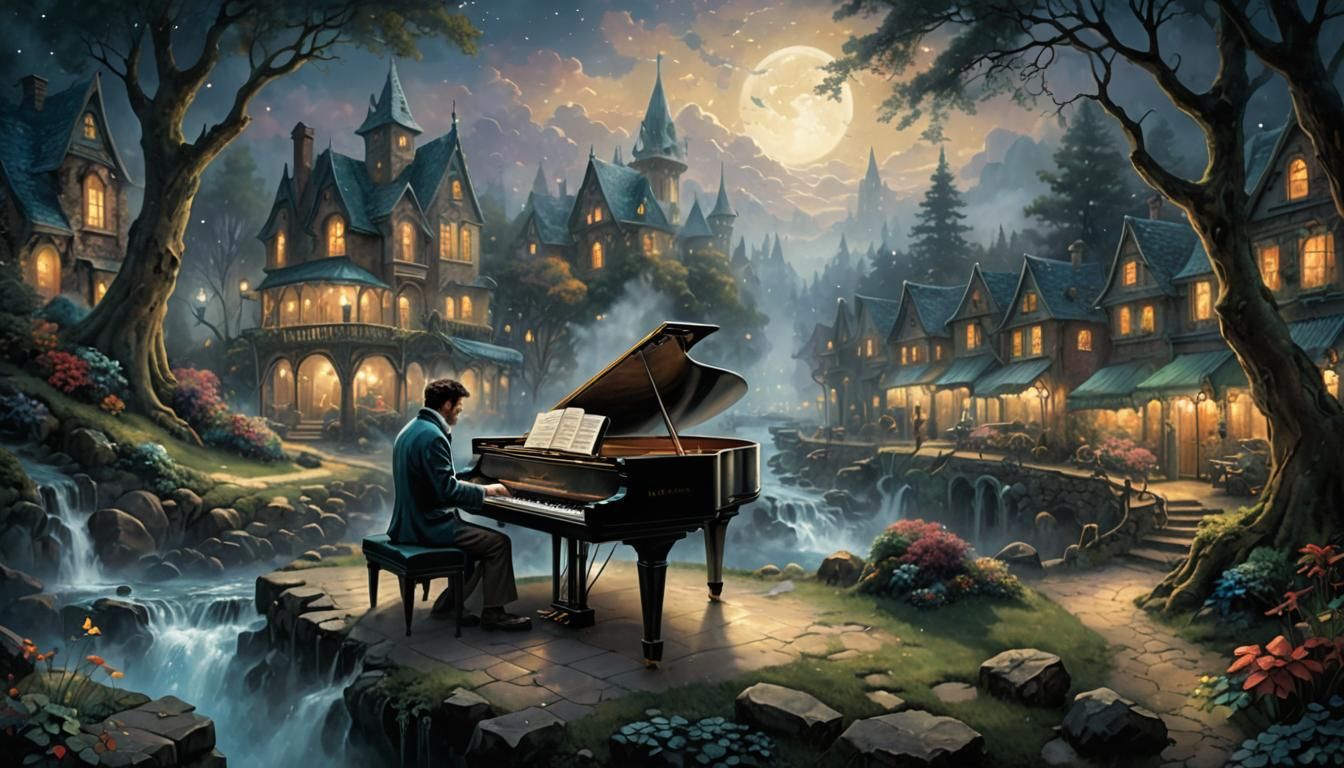 Ethereal Piano in the Dark: A Luminist Fantasy