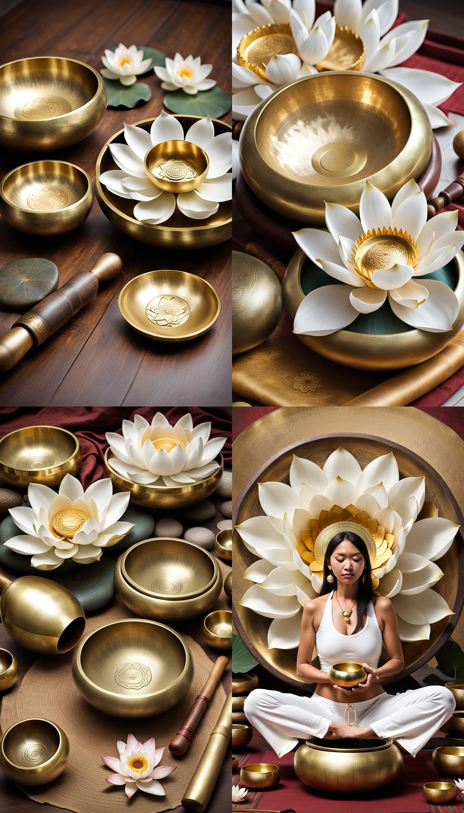 Gong and Lotus Flower for Music Therapy