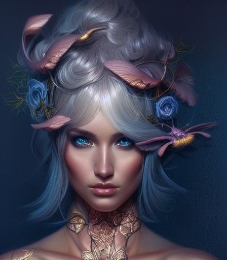 Beautiful Woman in Detailed Fantasy Art
