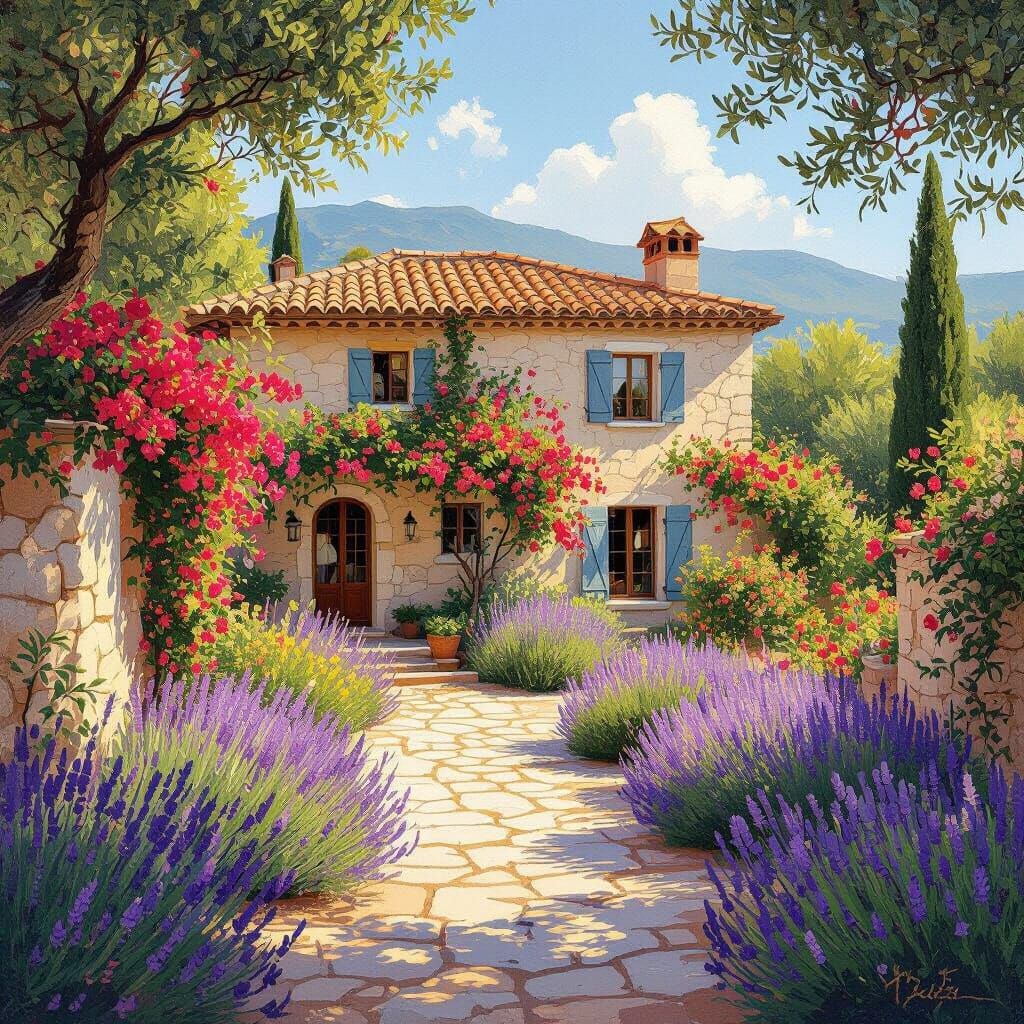 Mediterranean Villa in Impressionistic Style