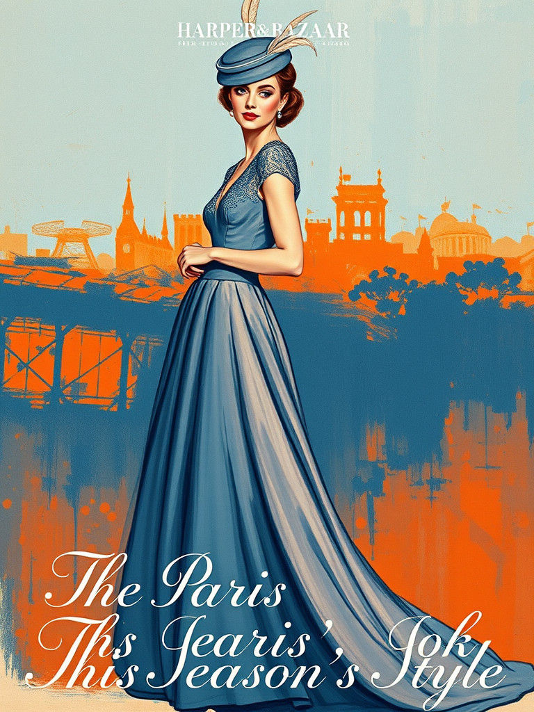Vintage Fashion Magazine Cover in 1950s Style