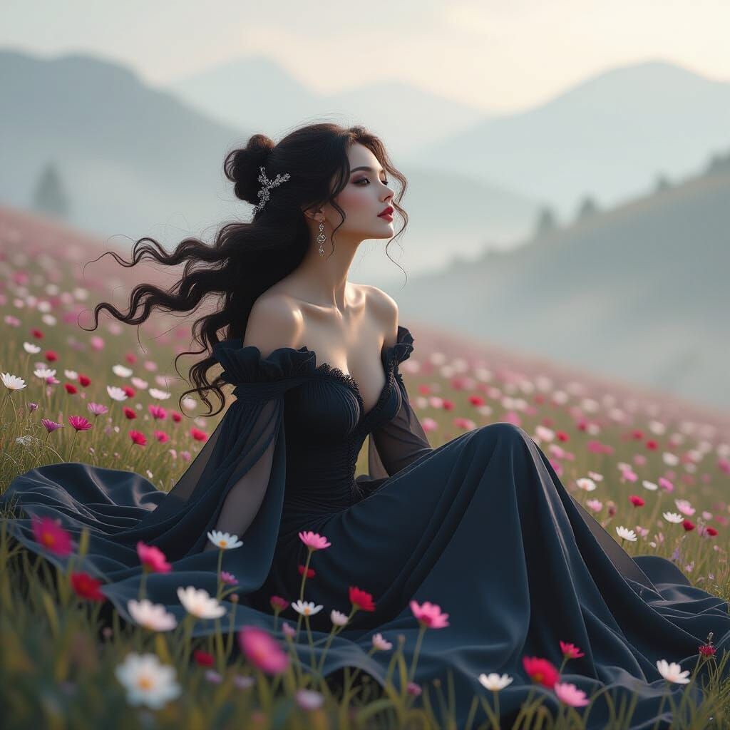 Celestial Wanderer in Gloom: Fantasy Dream Art