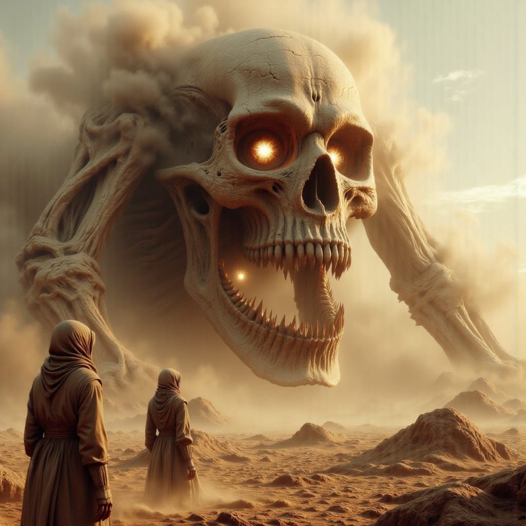 Monolithic Skull Awakens in Desert Storm