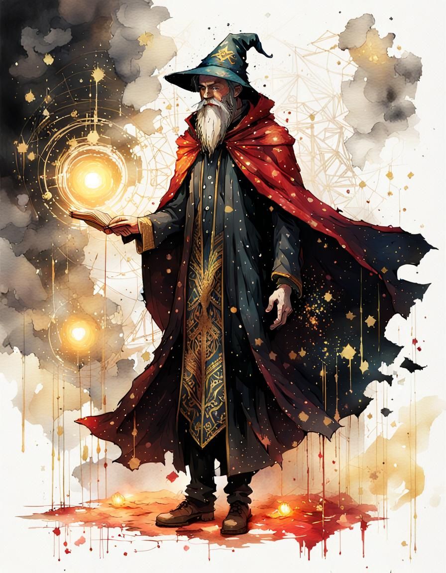 Art Deco Wizard in 8-bit Pixel Art