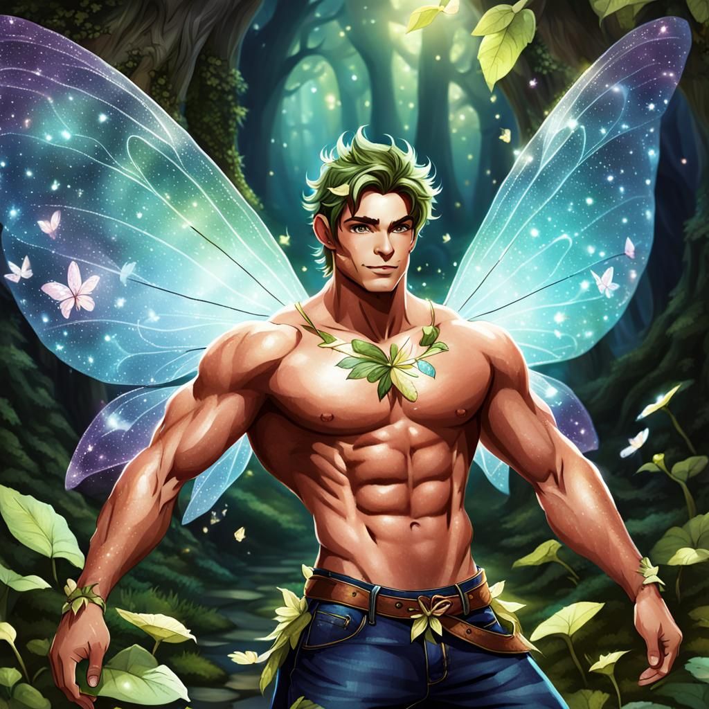 Male Fairy Hunk Generated by AI