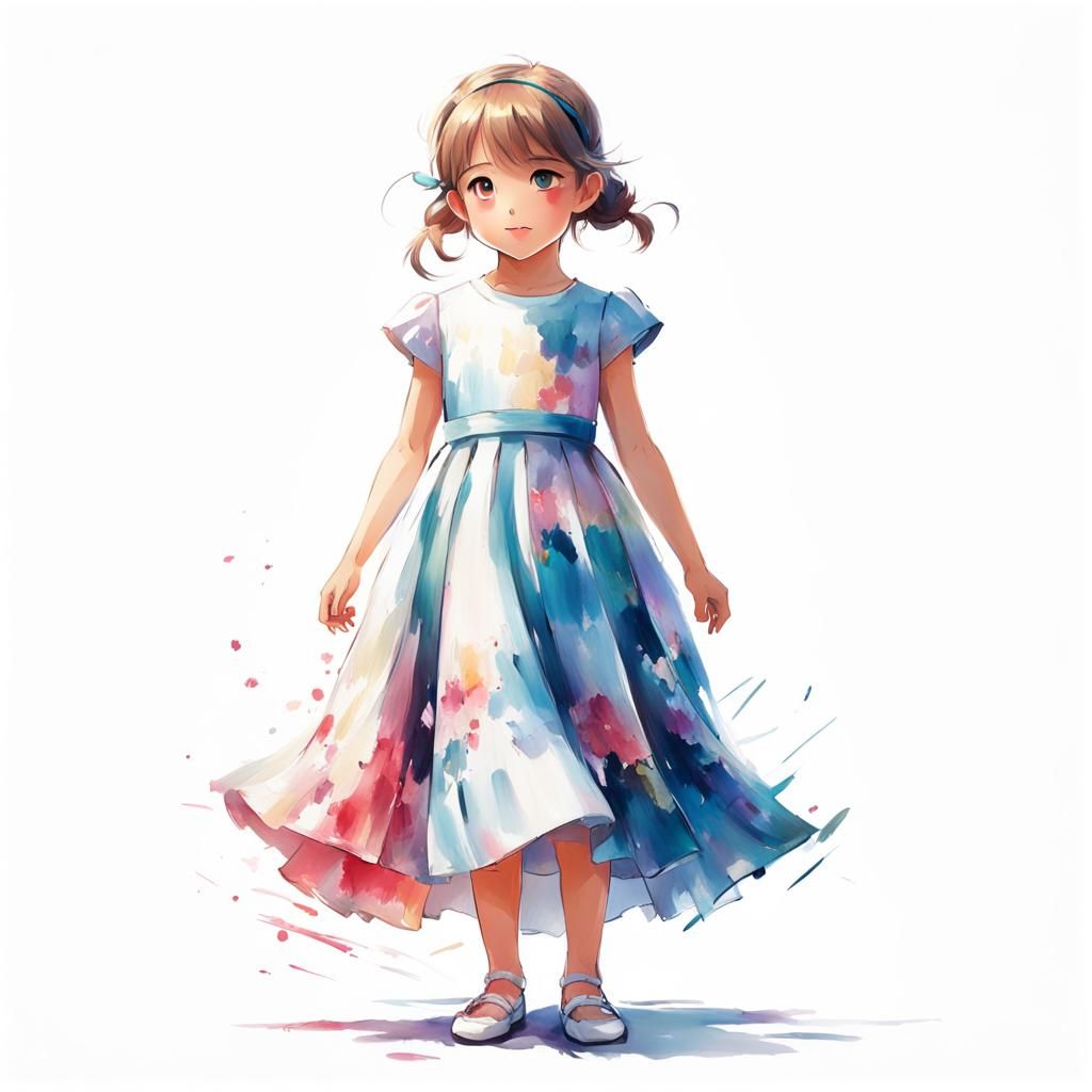 Elegant Anime Girl in Cartoon Realism Style
