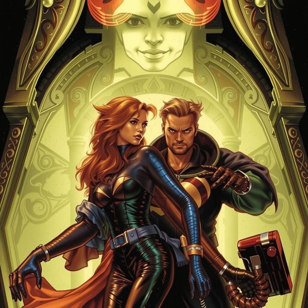 Comic Book Art Style Characters in Dynamic Poses