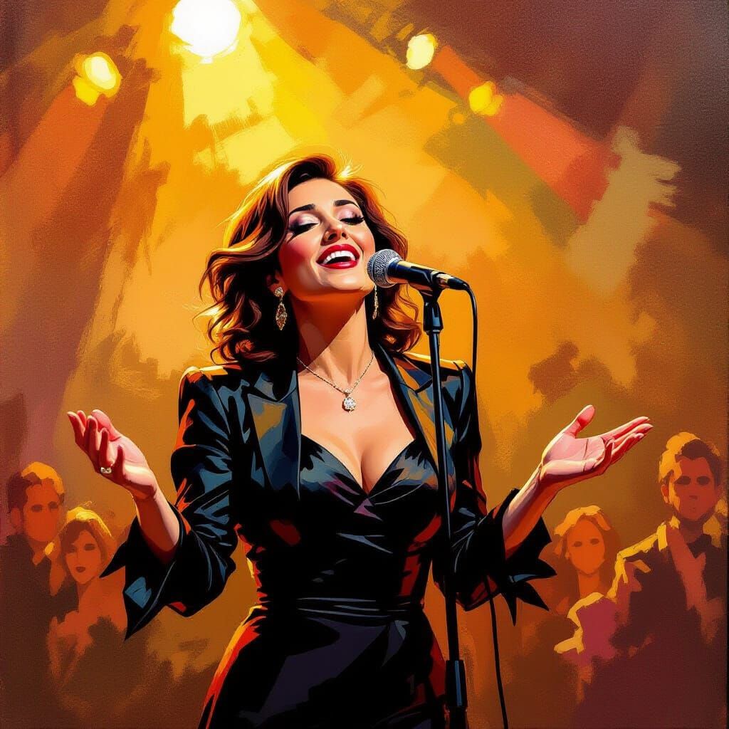 Ginette Renaud Performing Energetic Chanson as Impressionist...