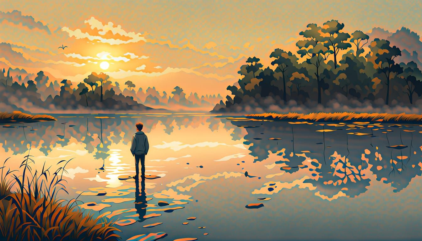 Ethereal Moment of Revelation at Golden Hour