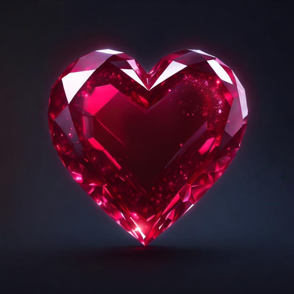 Heart-Shaped Ruby Gemstone in Detailed Matte Style
