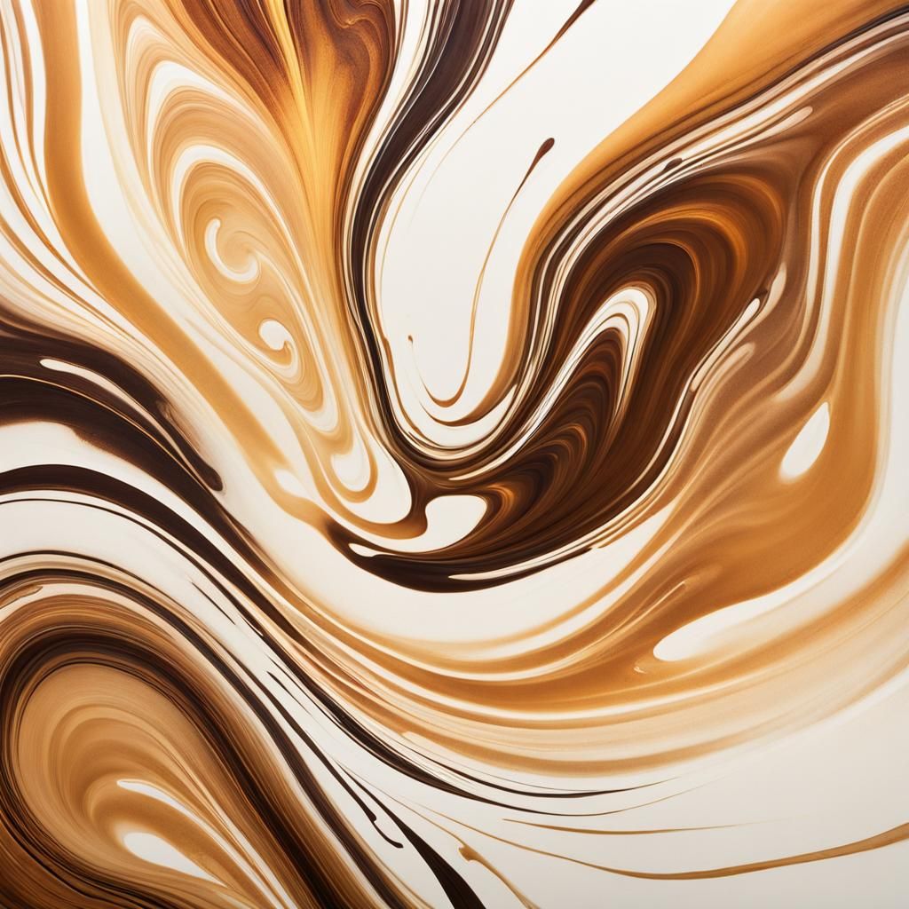 Abstract Latte Art: Swirling Espresso and Milk