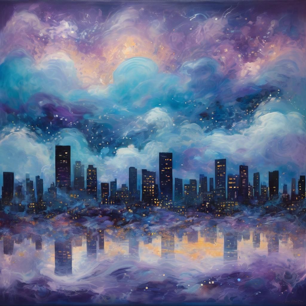 Glowing Cloud Dreamscape in Abstract Expressionist Style