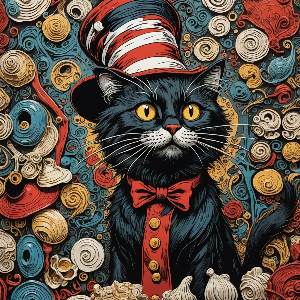 Cat in the Hat: Costa Rica Hygge Woodcut