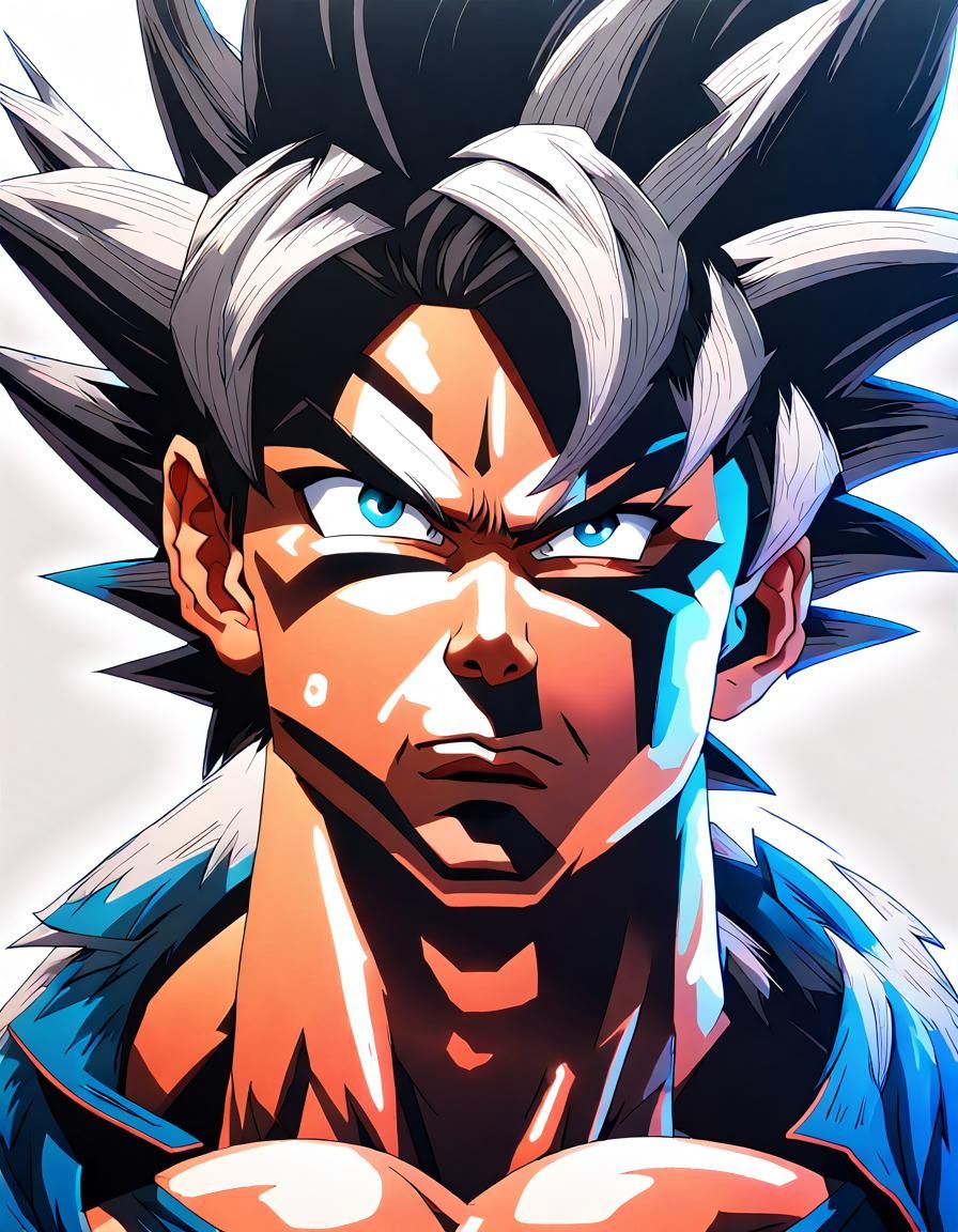 Goku with Michael Jackson Face: Hyperdetailed Portrait
