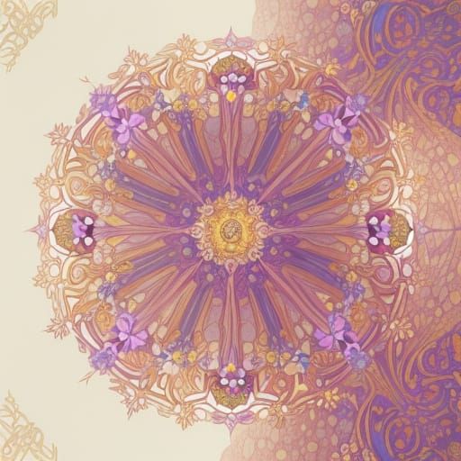 Exotic Flower in Opulent Art Nouveau Style
