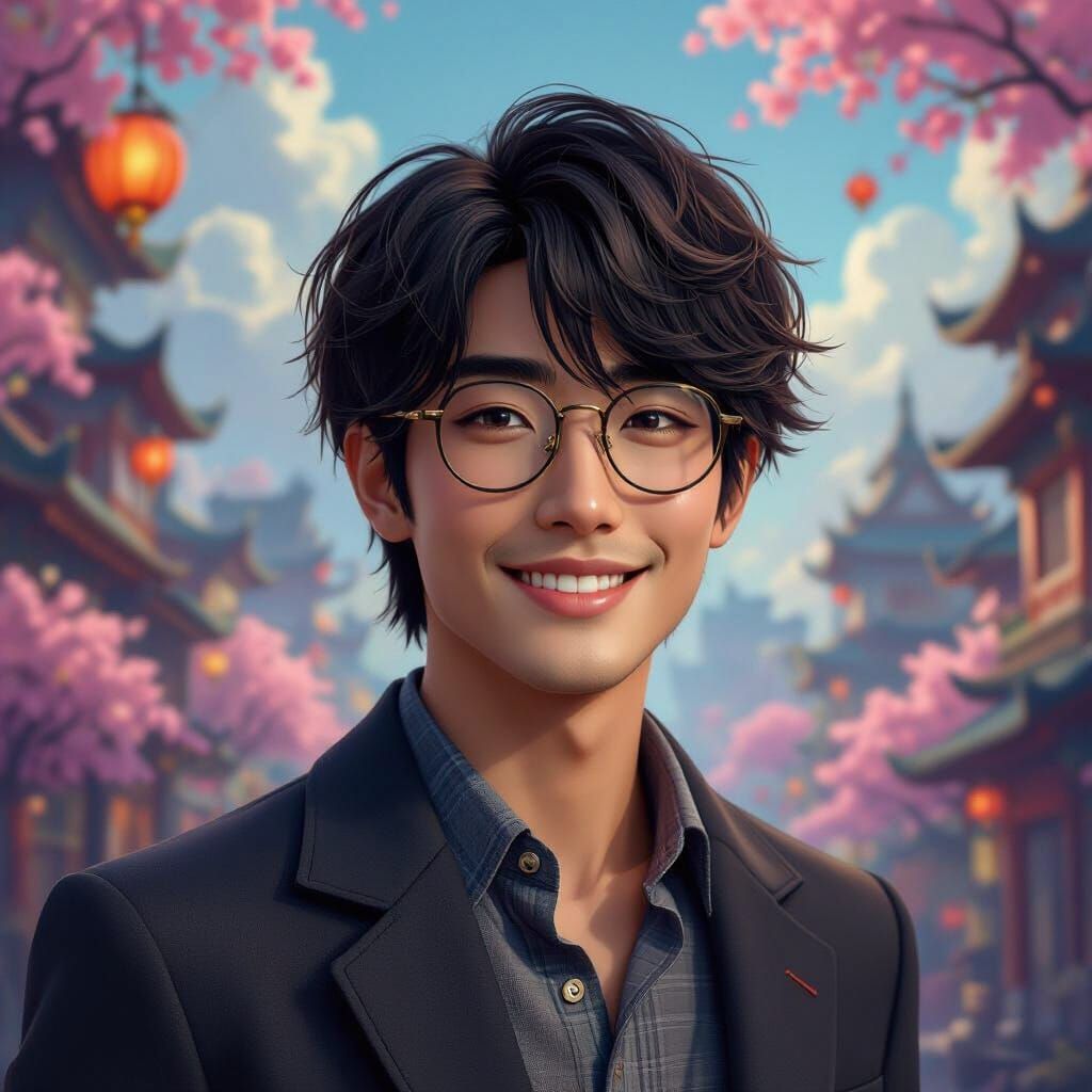 Haruma Miura Lookalike in Detailed Matte Painting Style