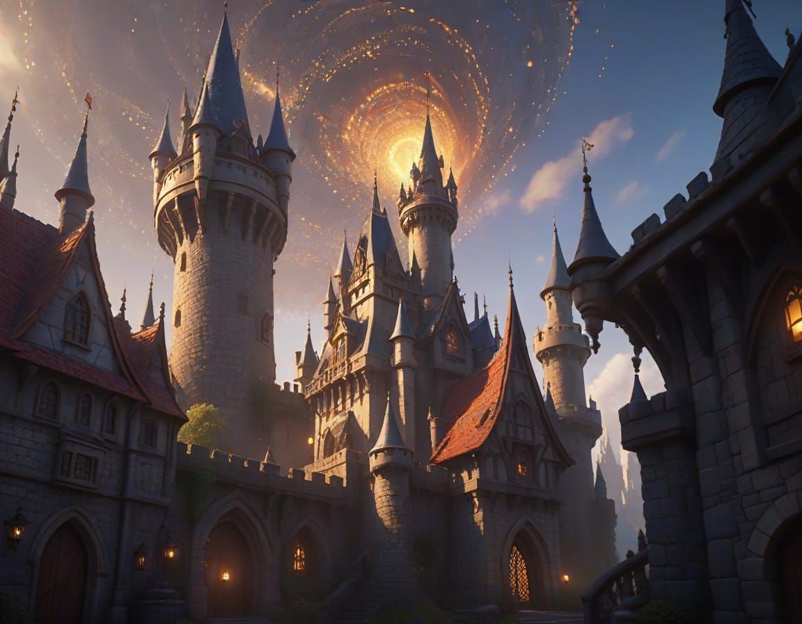 Majestic Evil Queen's Castle in Vibrant Daylight