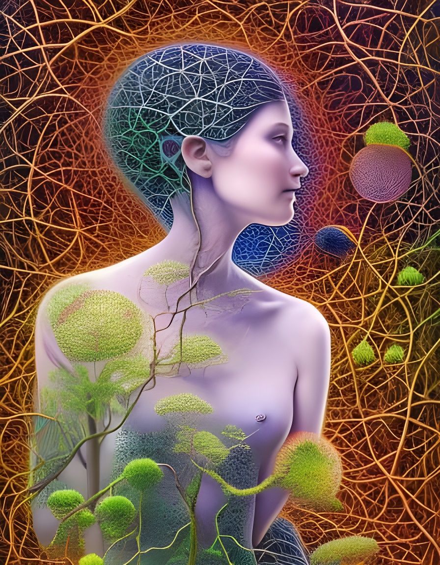 Brain Network in Warped Perspective: Digital Art