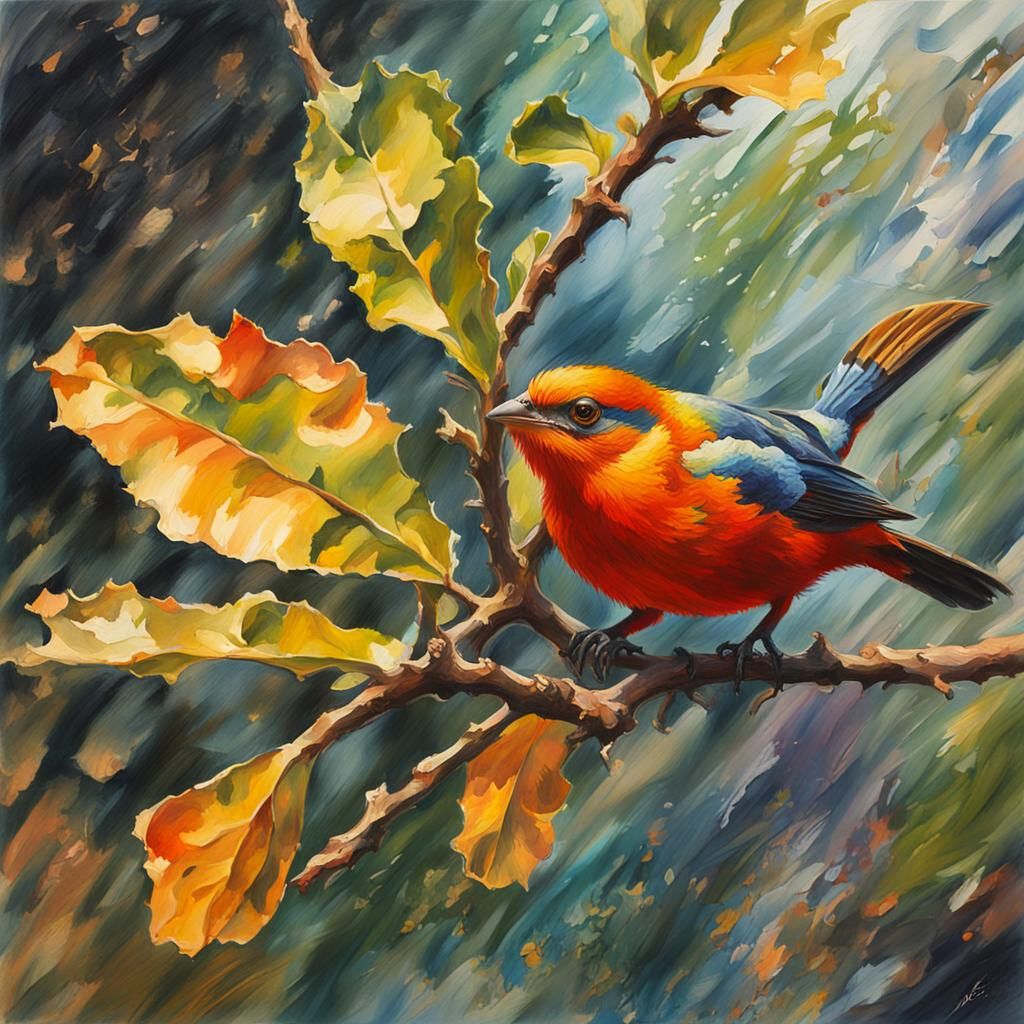 Hyperrealistic Quercus Ilex in Gouache Style