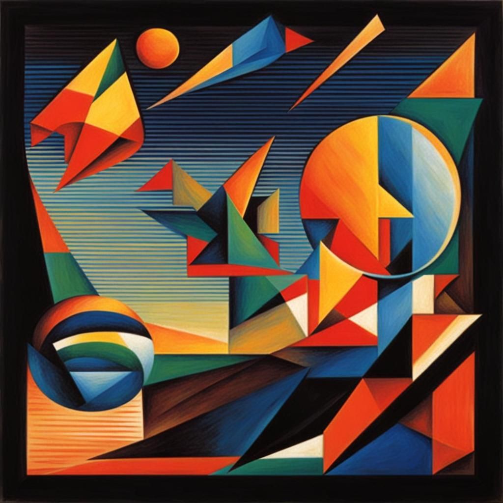 Abstract Album Cover Art in Cubist Style