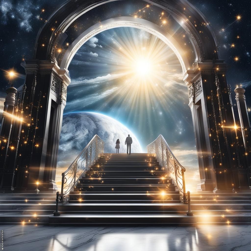 Celestial Gateway to Another Universe with Family