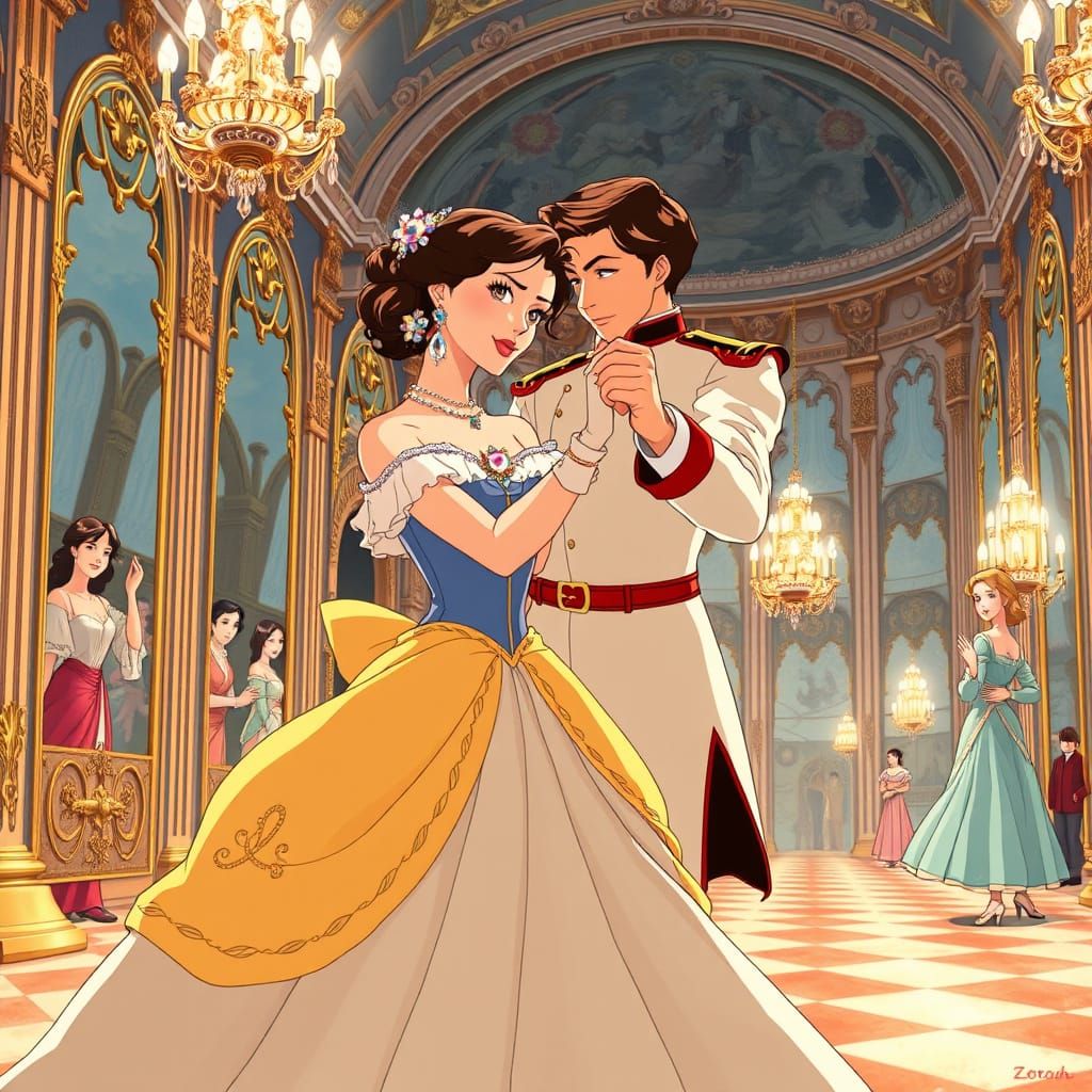 Audrey Hepburn Waltzes in Hall of Mirrors