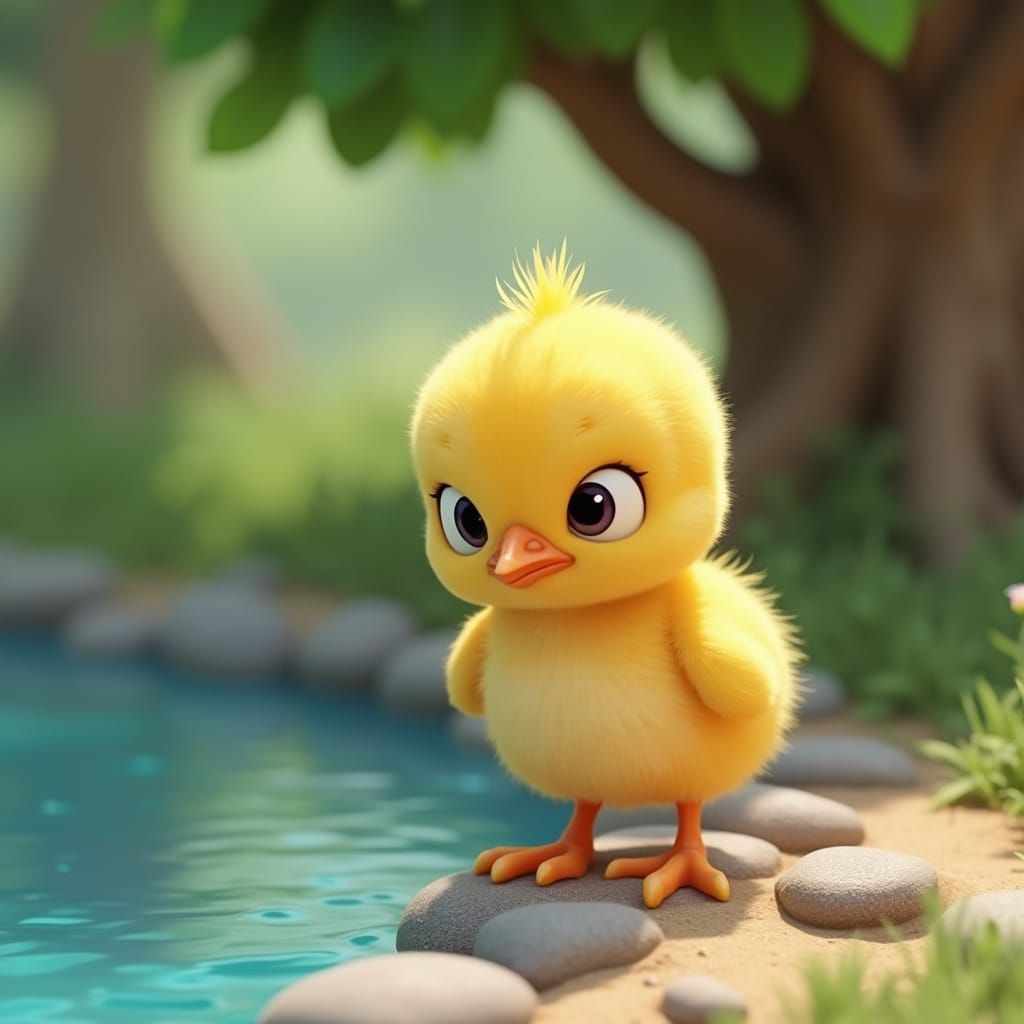Grumpy Chick by Glassy Pond: 3D Digital Art