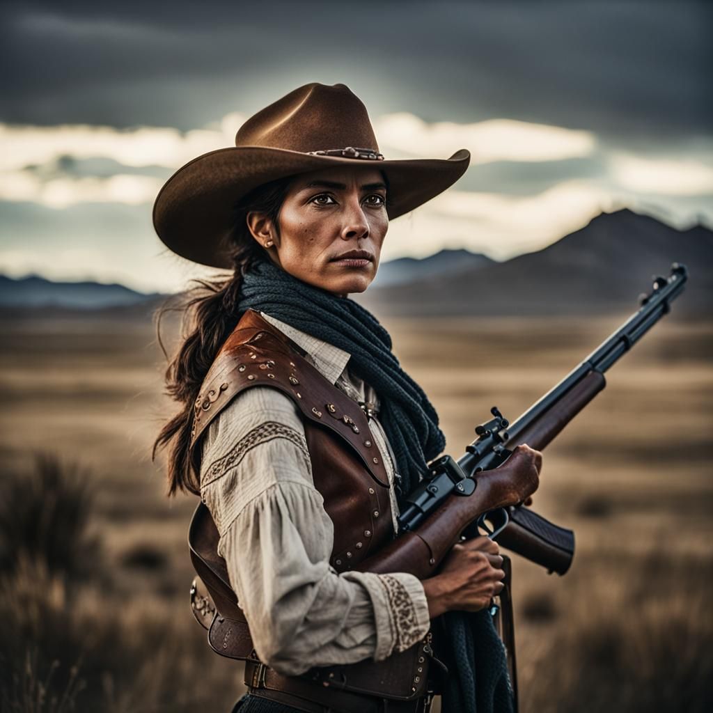 Vibrant Western Portrait in Hyper-Realistic Style