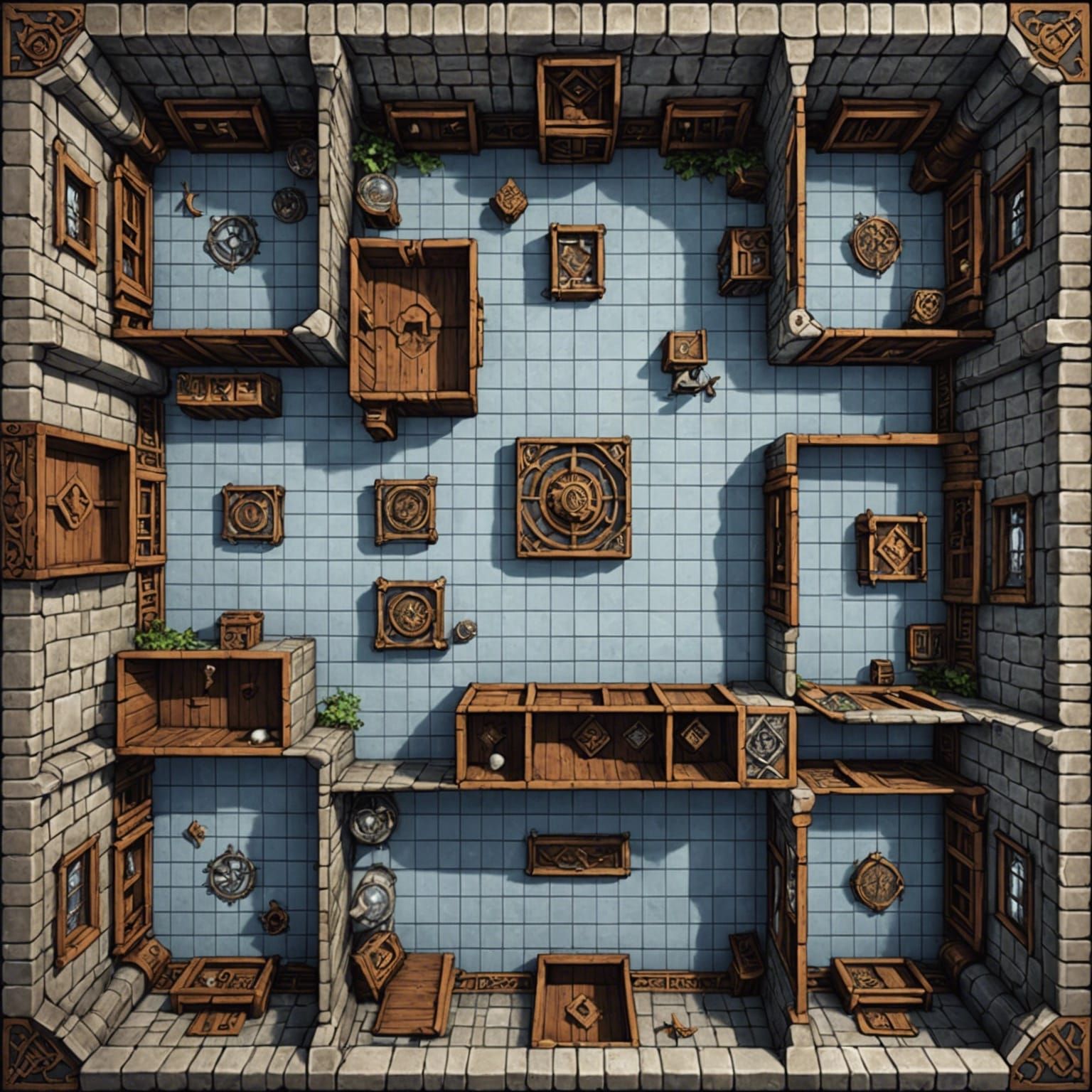 Fantasy Castle Map in D&D Style