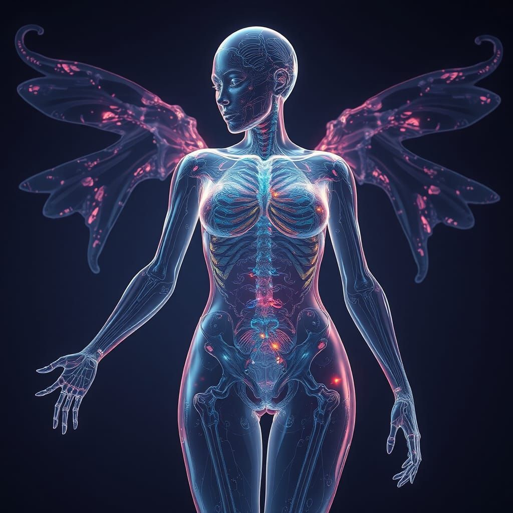 Transparent Female Anatomy in 3D Render