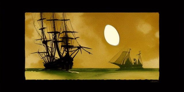 Sinister Pirate Ship Under Moonlight