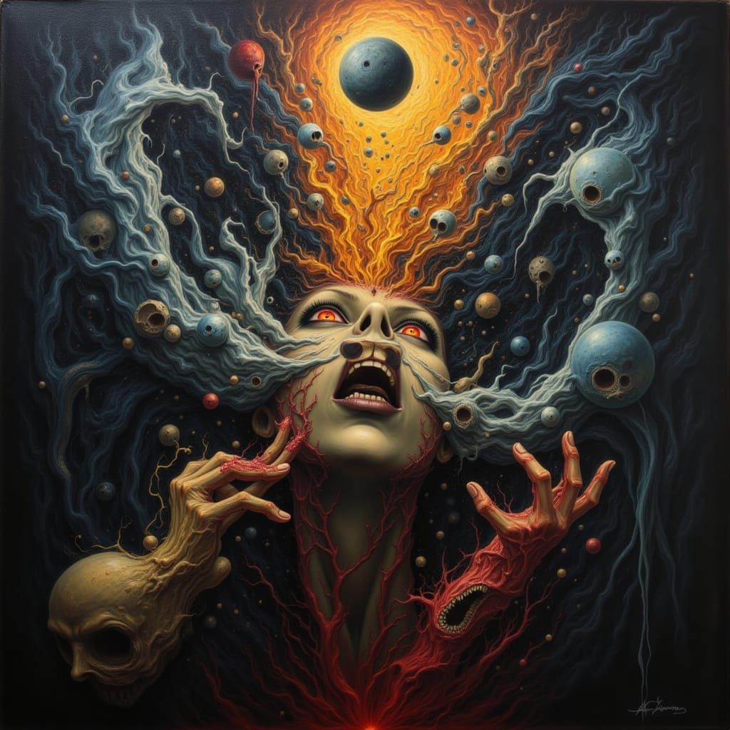 Surreal Hypnagogia with Rembrandt Lighting and Rich Textures