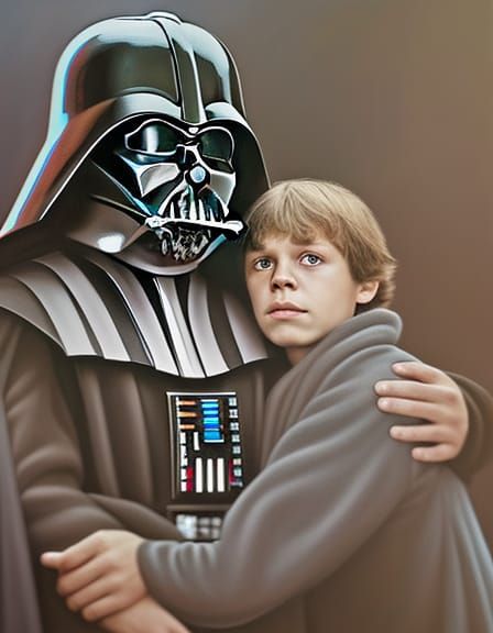 Darth Vader and Luke Skywalker Family Portrait