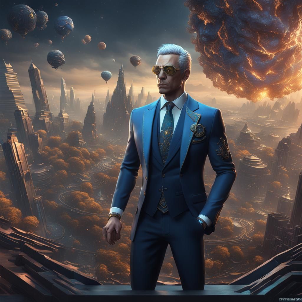 Sigma Male Portrait in Detailed Matte Painting Style