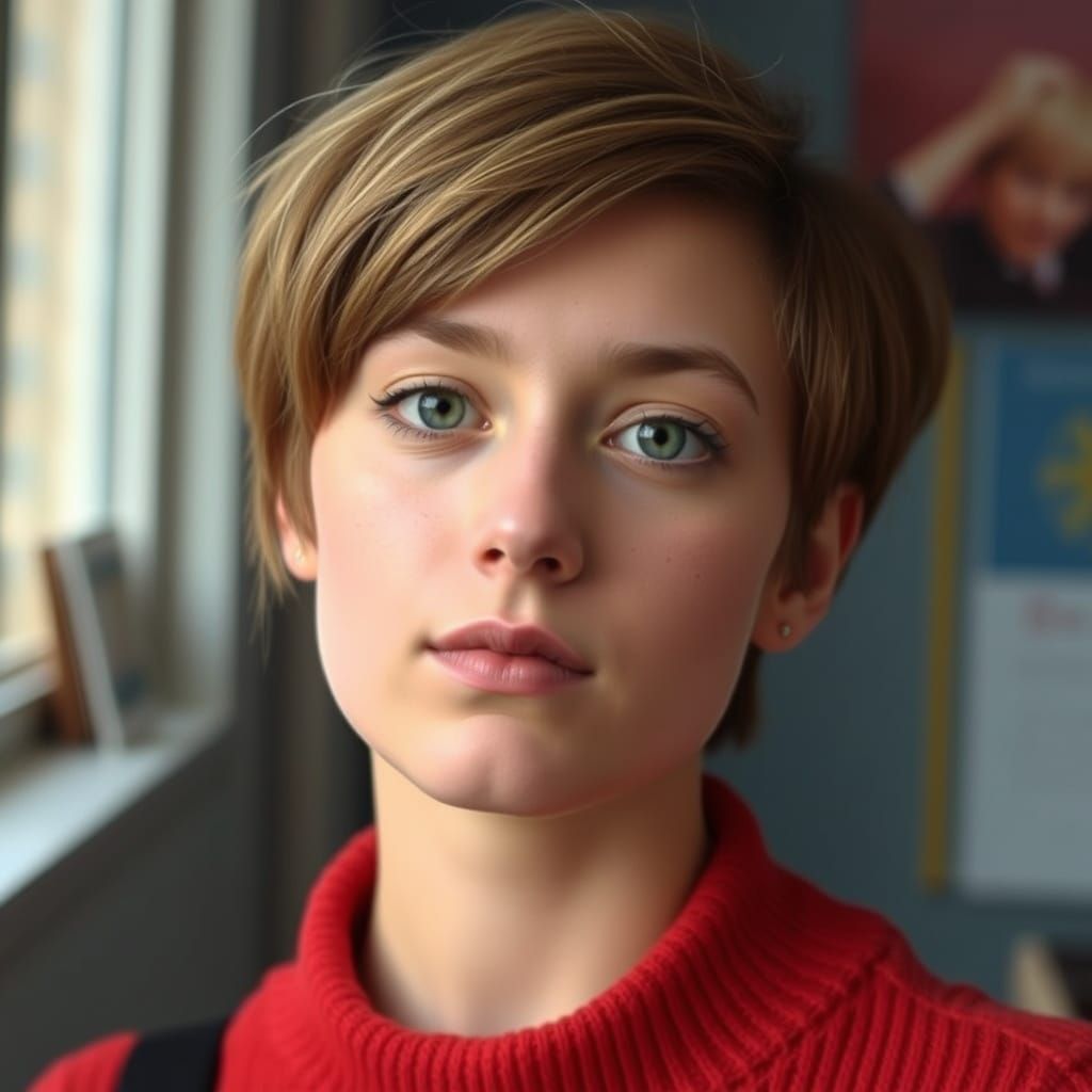 Portrait of a Young Scottish Woman with a Fierce Expression